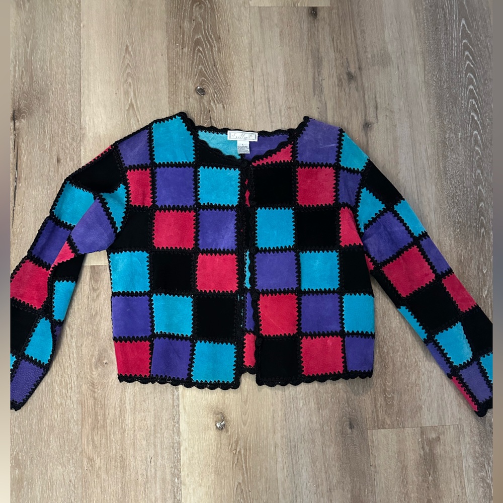 Vintage Patchwork Leather Jacket Boho Southwester… - image 1